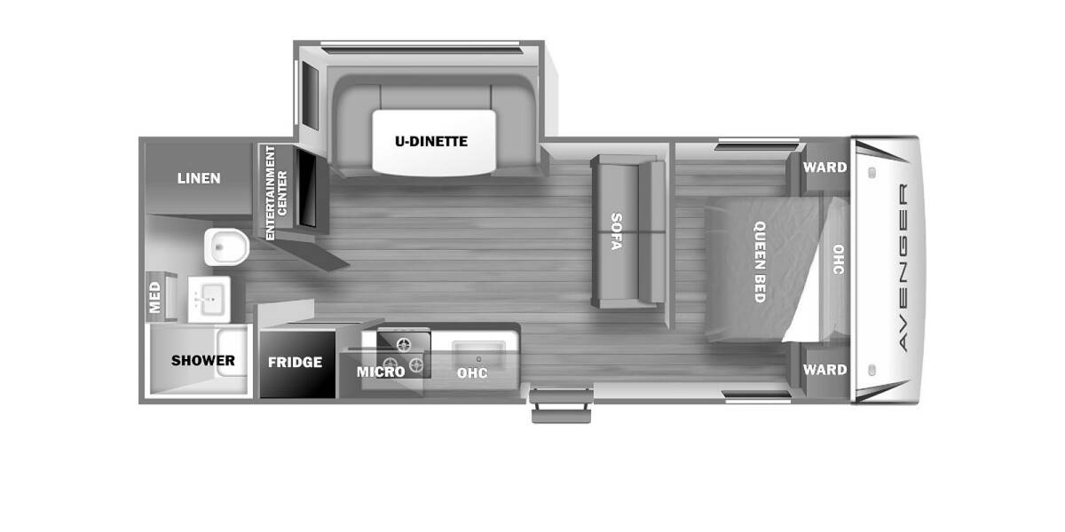 2022 Prime Time Avenger 21RBS Travel Trailer at Trailers and Hitches STOCK# 33208 Floor plan Layout Photo