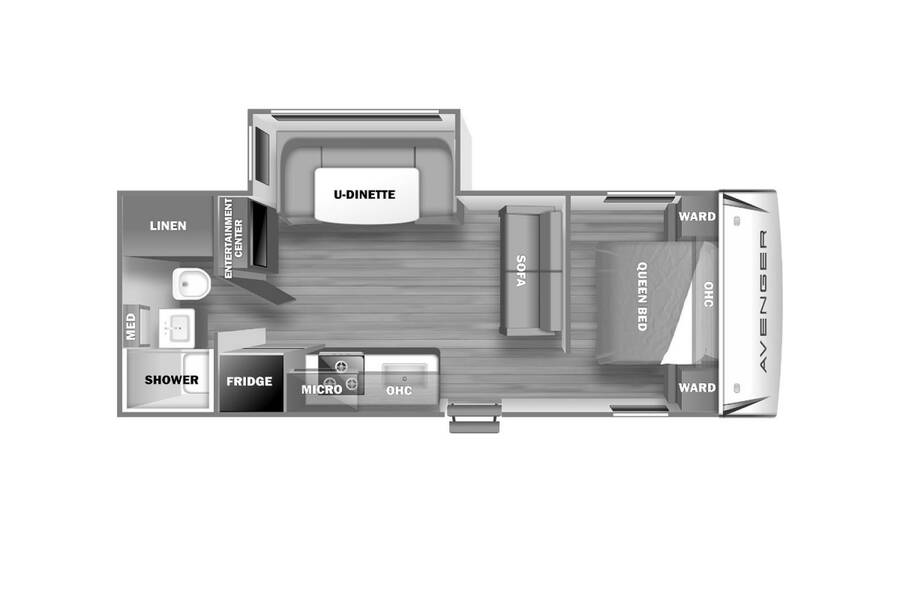 2022 Prime Time Avenger 21RBS Travel Trailer at Trailers and Hitches STOCK# 33208 Floor plan Layout Photo