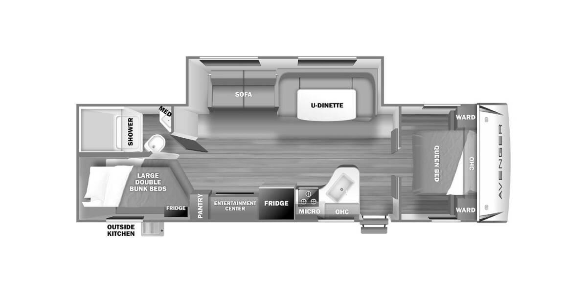 2022 Prime Time Avenger 27DBS Travel Trailer at Trailers and Hitches STOCK# 34021 Floor plan Layout Photo