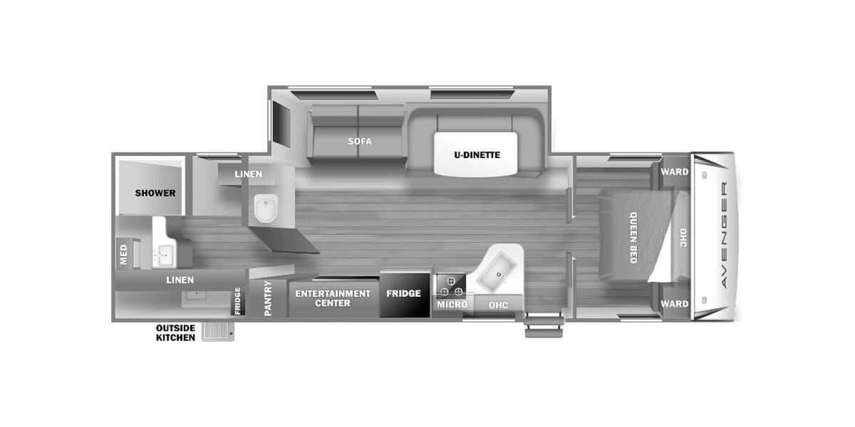 2022 Prime Time Avenger 27RBS Travel Trailer at Trailers and Hitches STOCK# 34789 Floor plan Layout Photo