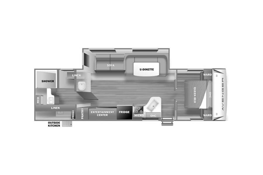 2022 Prime Time Avenger 27RBS Travel Trailer at Trailers and Hitches STOCK# 34789 Floor plan Layout Photo