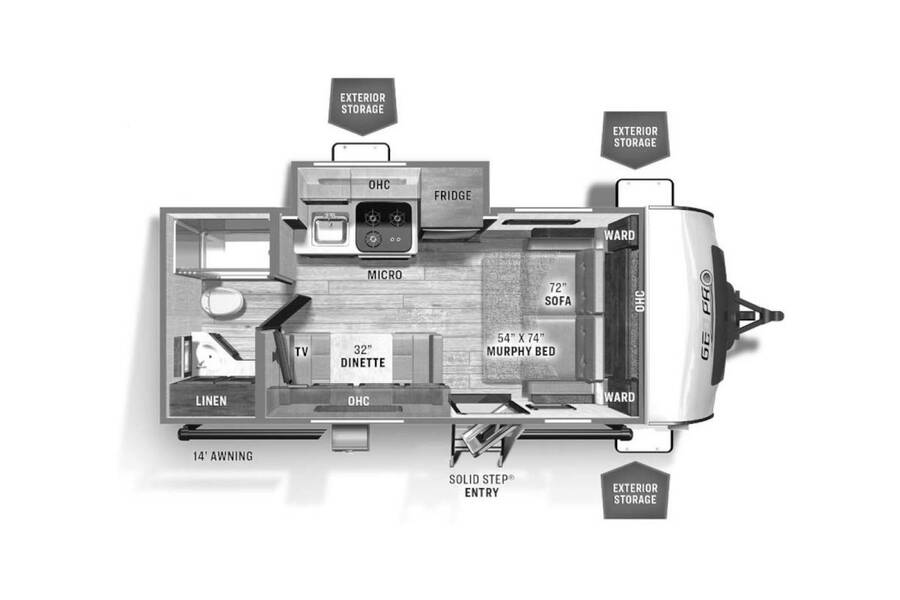2022 Rockwood Geo Pro 19FDS Travel Trailer at Trailers and Hitches STOCK# 26595 Floor plan Layout Photo