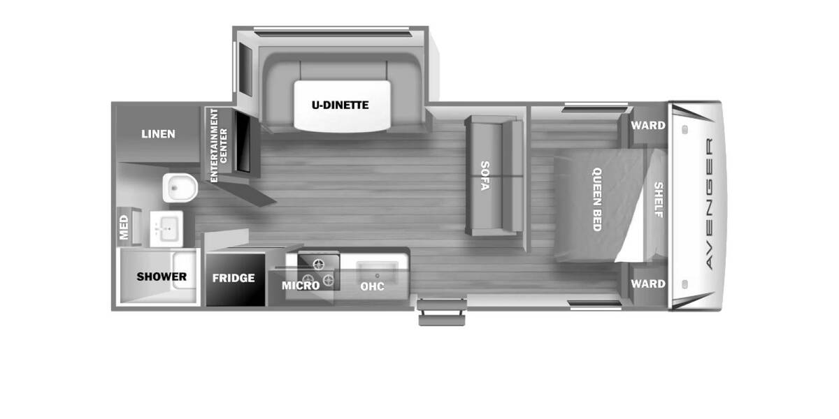 2023 Prime Time Avenger LE 21RBSLE Travel Trailer at Trailers and Hitches STOCK# 35316 Floor plan Layout Photo