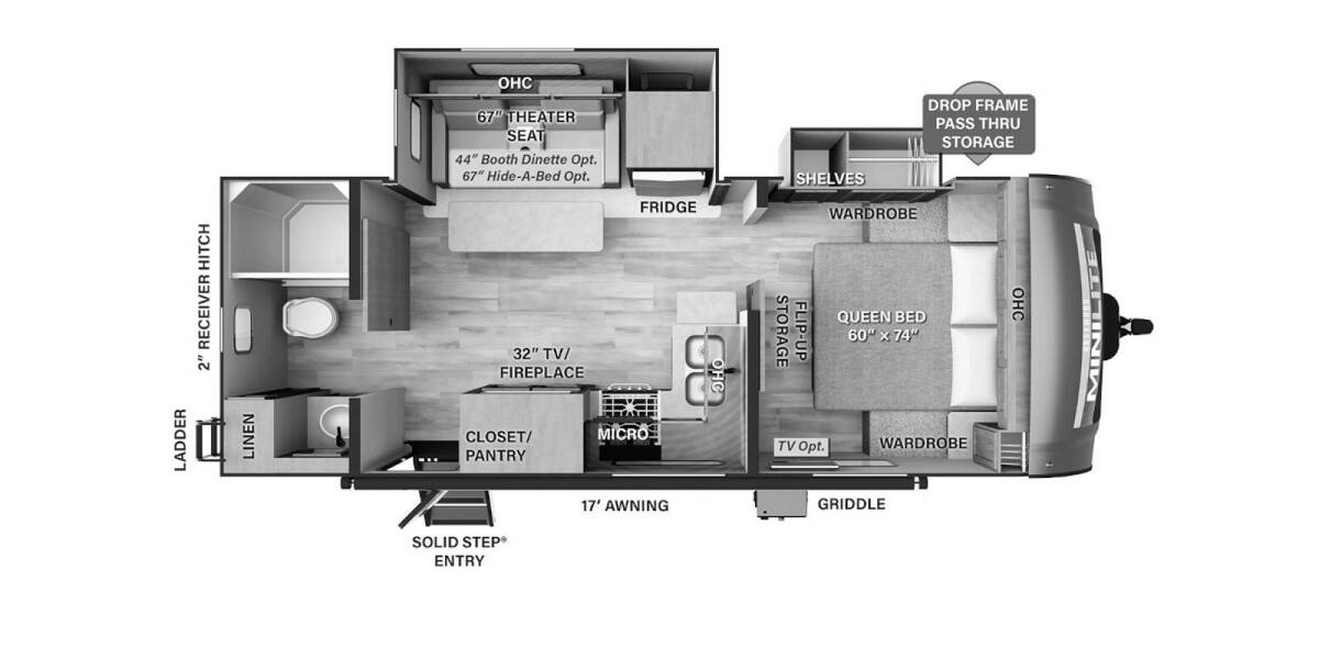 2023 Rockwood Mini Lite 2511S Travel Trailer at Trailers and Hitches STOCK# 52191 Floor plan Layout Photo