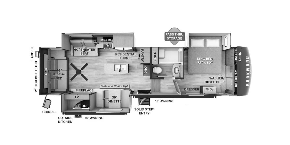 2023 Rockwood Signature 8288SB Fifth Wheel at Trailers and Hitches STOCK# 02999 Floor plan Layout Photo