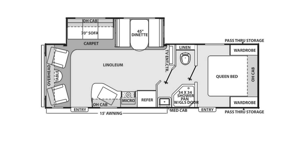 2015 Coachmen Catalina 263RLS Travel Trailer at Trailers and Hitches STOCK# 19202 Floor plan Layout Photo