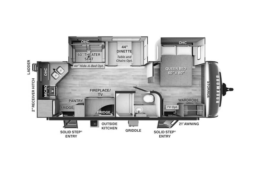 2023 Rockwood Ultra Lite 2614BS Travel Trailer at Trailers and Hitches STOCK# 86174 Floor plan Layout Photo