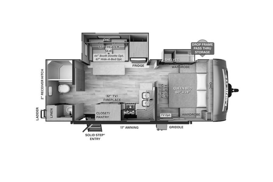 2023 Rockwood Mini Lite 2511S Travel Trailer at Trailers and Hitches STOCK# 52816 Floor plan Layout Photo