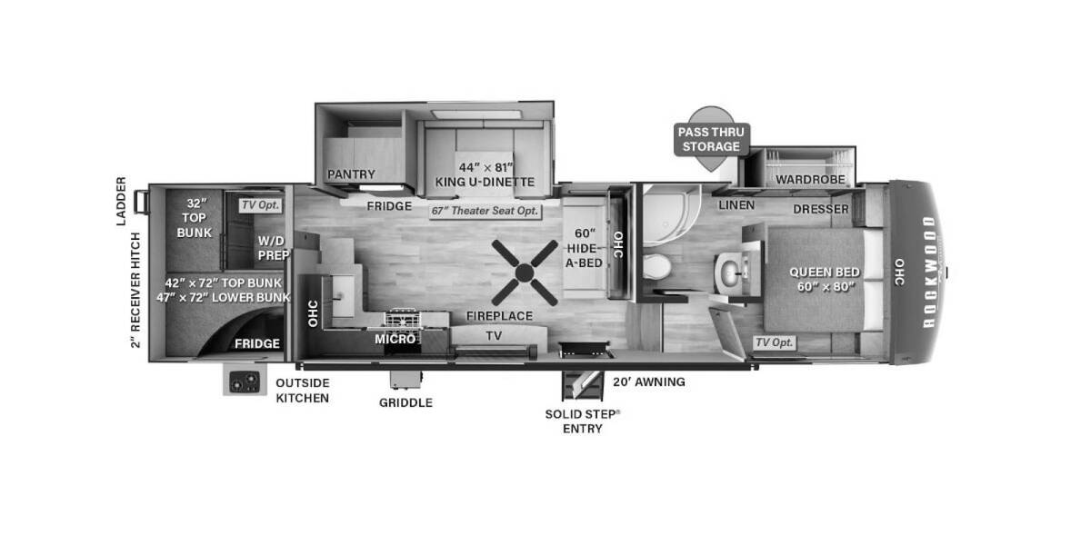 2023 Rockwood Signature 2891BH Fifth Wheel at Trailers and Hitches STOCK# 03395 Floor plan Layout Photo