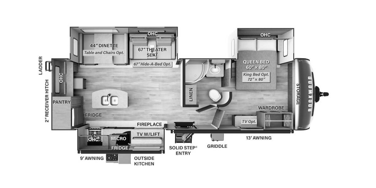 2023 Rockwood Ultra Lite 2720IK Travel Trailer at Trailers and Hitches STOCK# 86318 Floor plan Layout Photo