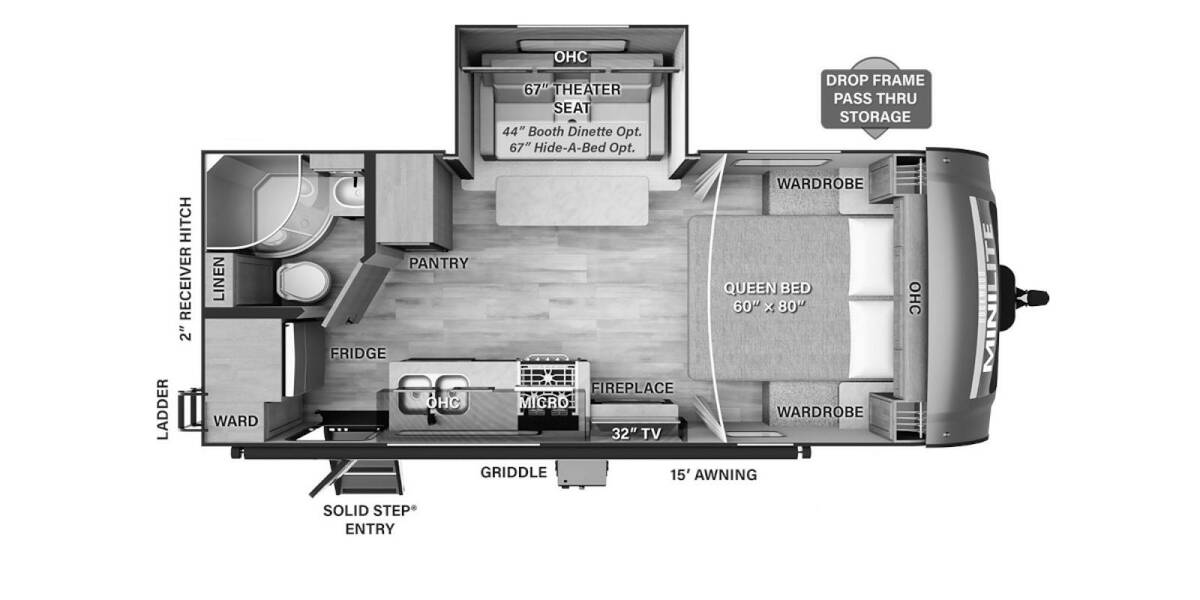 2023 Rockwood Mini Lite 2205S Travel Trailer at Trailers and Hitches STOCK# 54550 Floor plan Layout Photo
