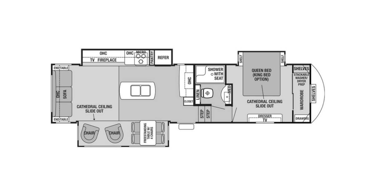 2017 Cedar Creek Silverback 33IK Fifth Wheel at Trailers and Hitches STOCK# 16758 Floor plan Layout Photo