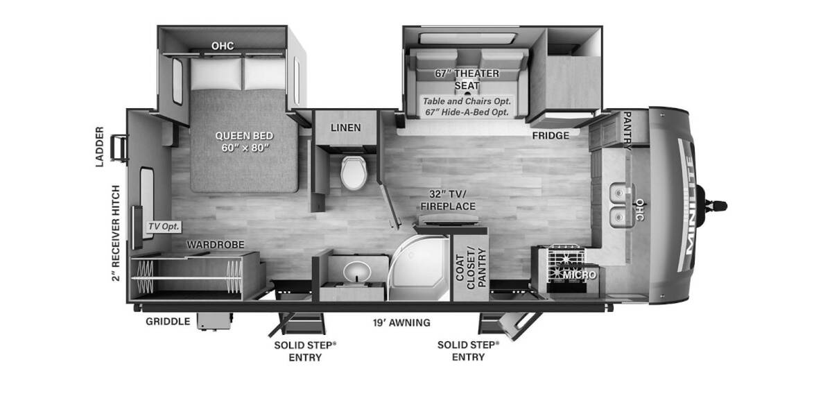 2023 Rockwood Mini Lite 2516S Travel Trailer at Trailers and Hitches STOCK# 89223 Floor plan Layout Photo