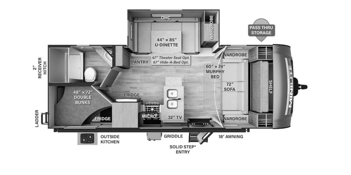 2023 Rockwood Mini Lite 2509S Travel Trailer at Trailers and Hitches STOCK# 54007 Floor plan Layout Photo
