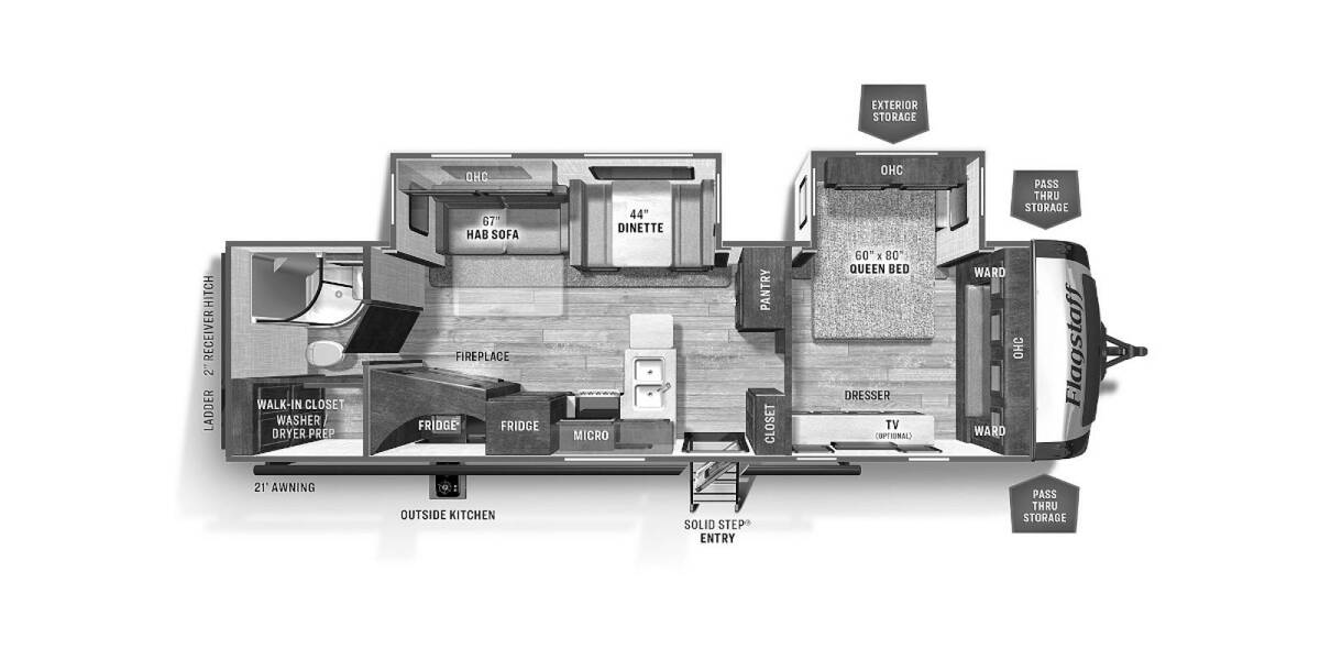 2021 Flagstaff Super Lite 29RBS Travel Trailer at Trailers and Hitches STOCK# 69452 Floor plan Layout Photo
