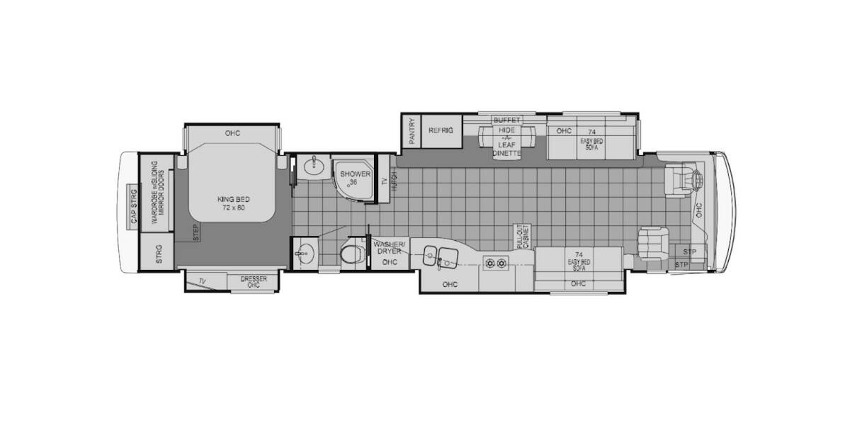 2011 Newmar Mountain Aire Spartan 4314 Class A at Trailers and Hitches STOCK# 72825 Floor plan Layout Photo