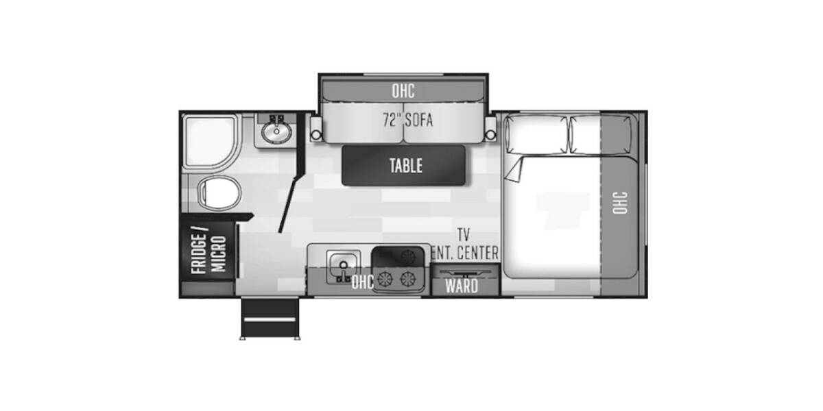 2020 Rockwood Geo Pro 19FBS Travel Trailer at Trailers and Hitches STOCK# 09416 Floor plan Layout Photo