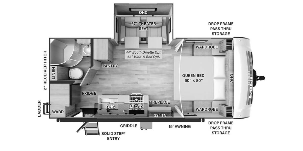 2024 Rockwood Mini Lite 2205S Travel Trailer at Trailers and Hitches STOCK# 56907 Floor plan Layout Photo