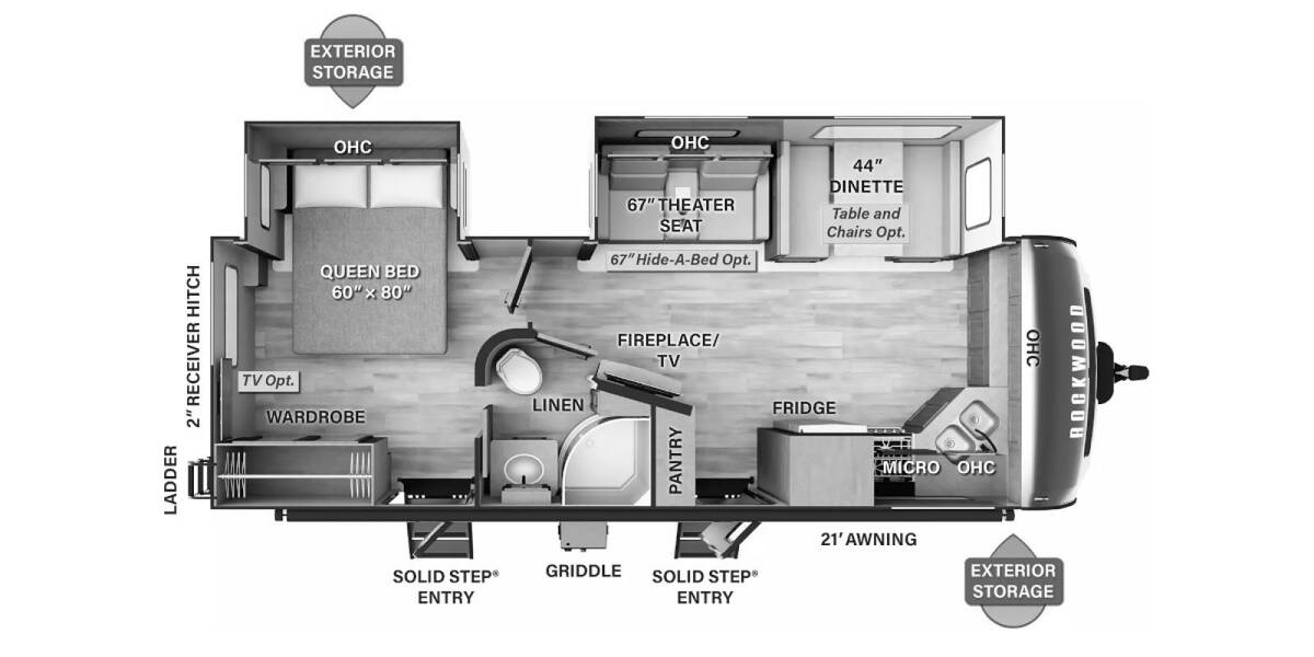 2024 Rockwood Ultra Lite 2608BS Travel Trailer at Trailers and Hitches STOCK# 90697 Floor plan Layout Photo
