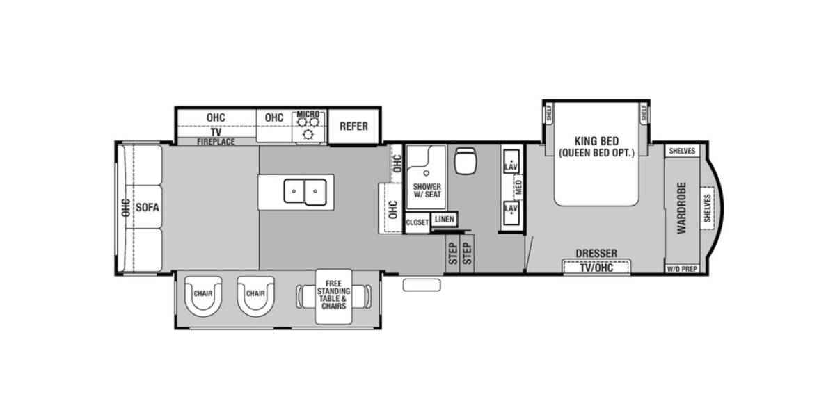 2018 Cedar Creek Hathaway 34RL2 Fifth Wheel at Trailers and Hitches STOCK# 19068 Floor plan Layout Photo